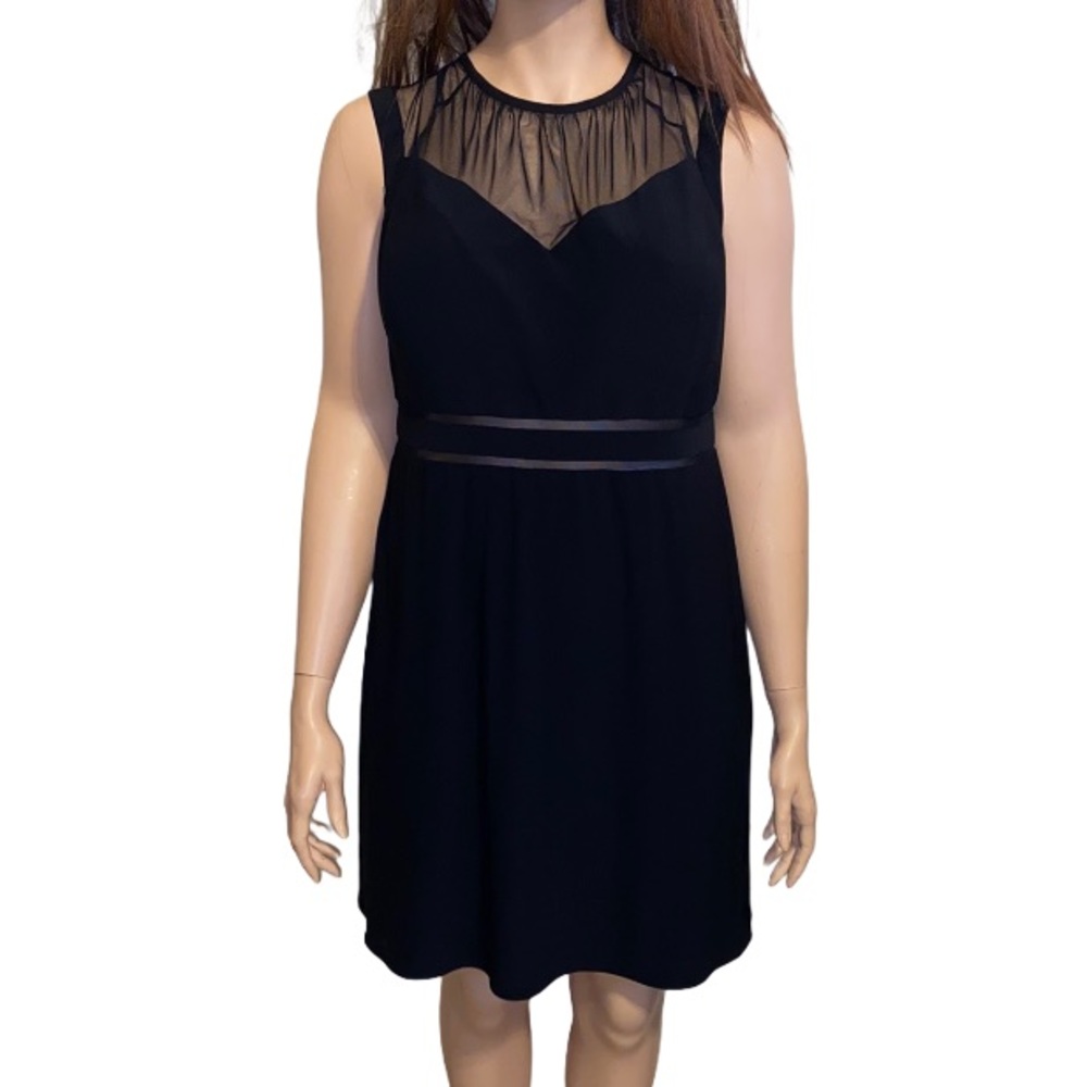 nightway black dress mesh inset size 22